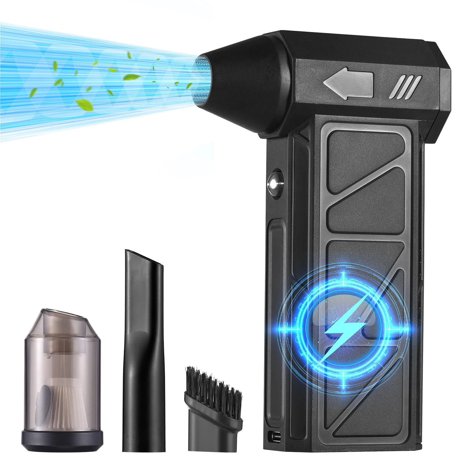 

4 in 1 160W Electric Air Duster with Light 130000RPM 4 Speed Adjustable Cordless Portable Jet Dry Blower with Removable Suction