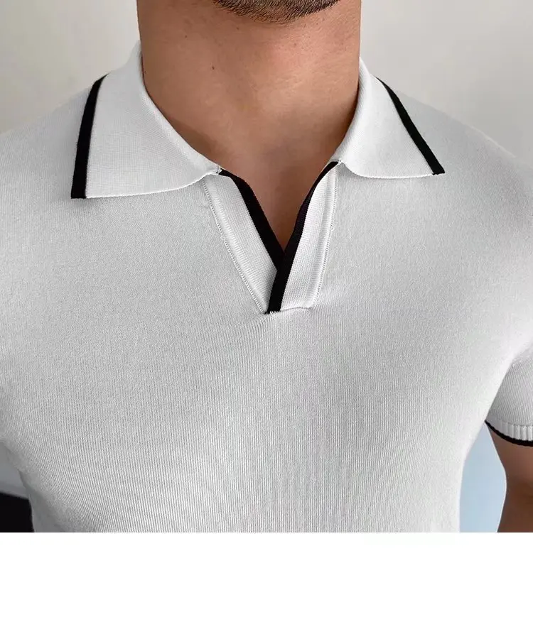 

Simple Solid Color Lapel Workplace Commuting Shirt【2025 Business Casual 】 Men's Soft Comfortable and Breathable Polo Shirt