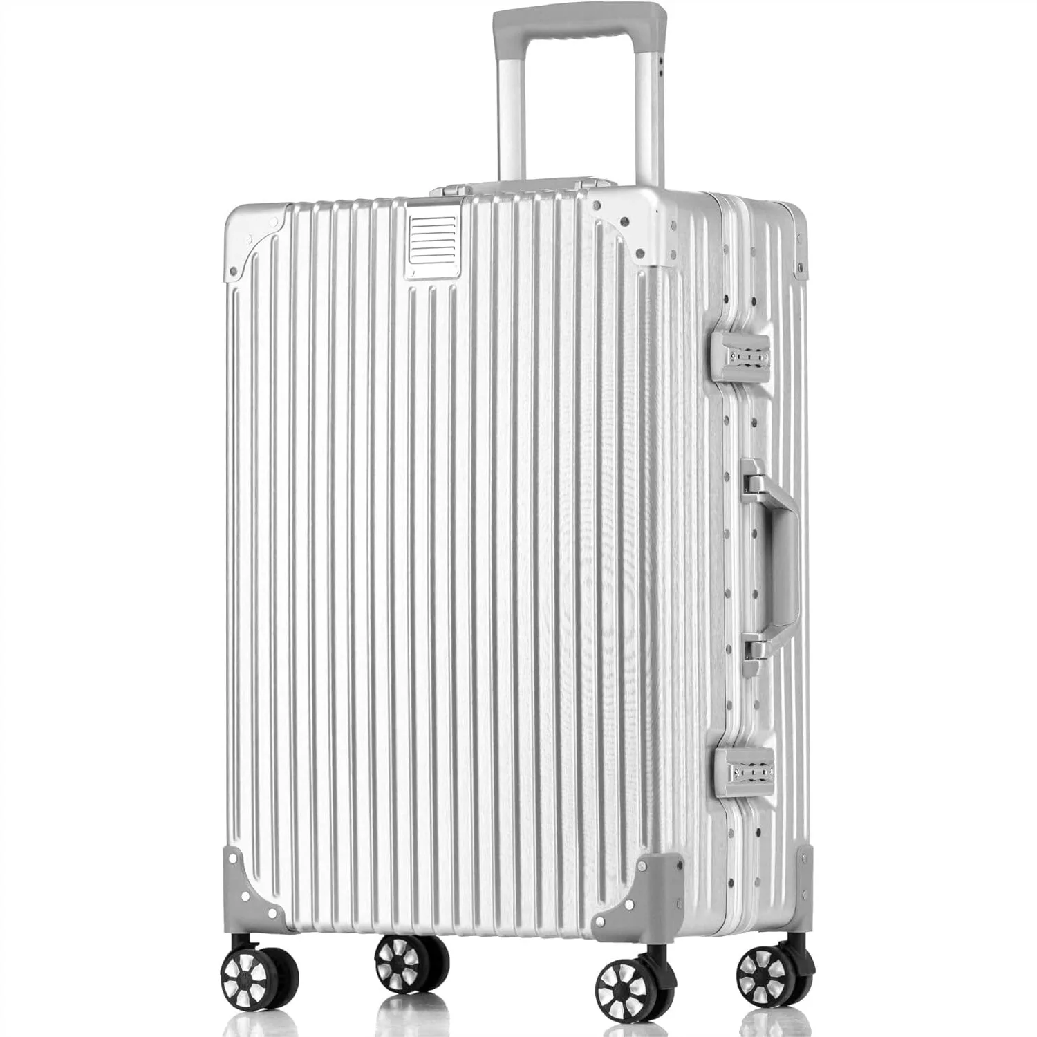 

26 Inch Checked Luggage with Aluminum Frame, PC Hard Shell Suitcase, Spinner Wheels & TSA Lock for Business Travel