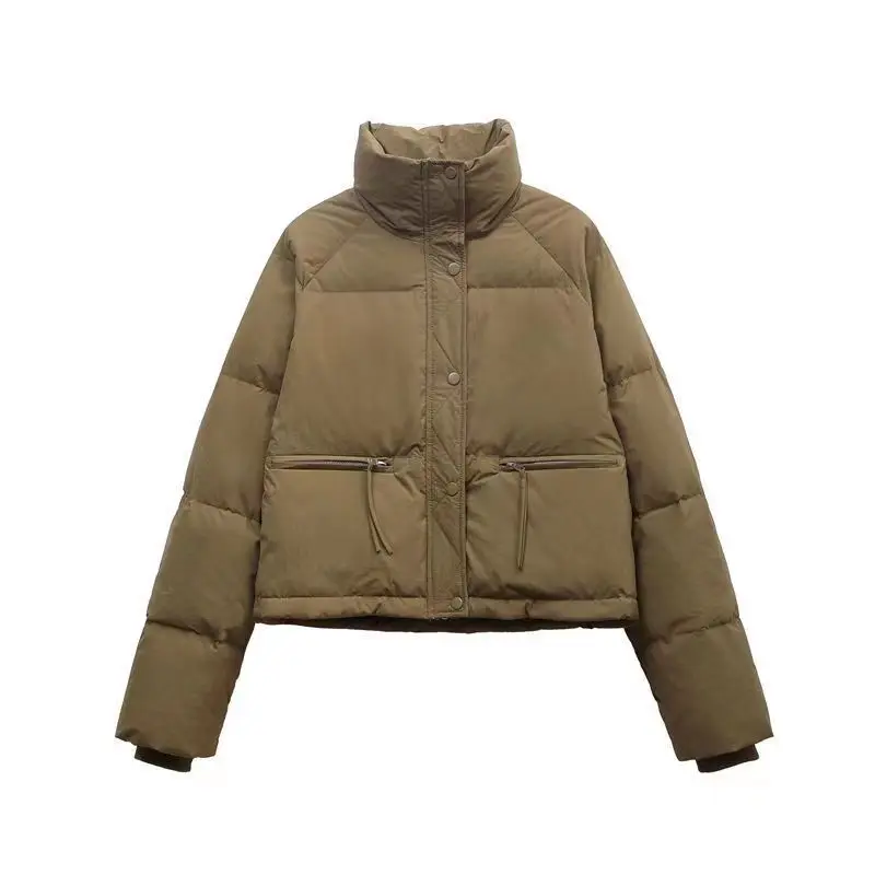 Manteau court rembourré en coton Harajuku pour femmes, col montant, petites optiques, version coréenne, mode décontractée, marée, nouveau, 2023, JXY2K