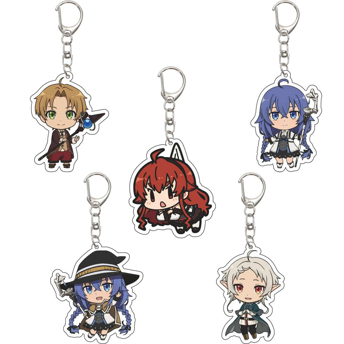 Anime Mushoku Tensei: Jobless Reincarnation Eris Greyrat 55MM ‌   Porte-clés en acrylique Rudeus Greyrat Roxy Migurdia, cadeaux mignons
