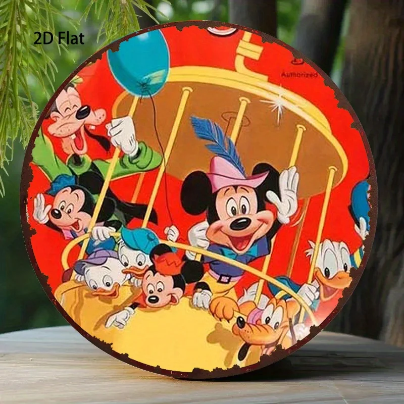 قطعة واحدة من شخصيات ديزني المستديرة المصنوعة من الألومنيوم ميكي وأصدقائه في منطاد الهواء الساخن، مناسبة لغرفة المعيشة واللعبة #1
