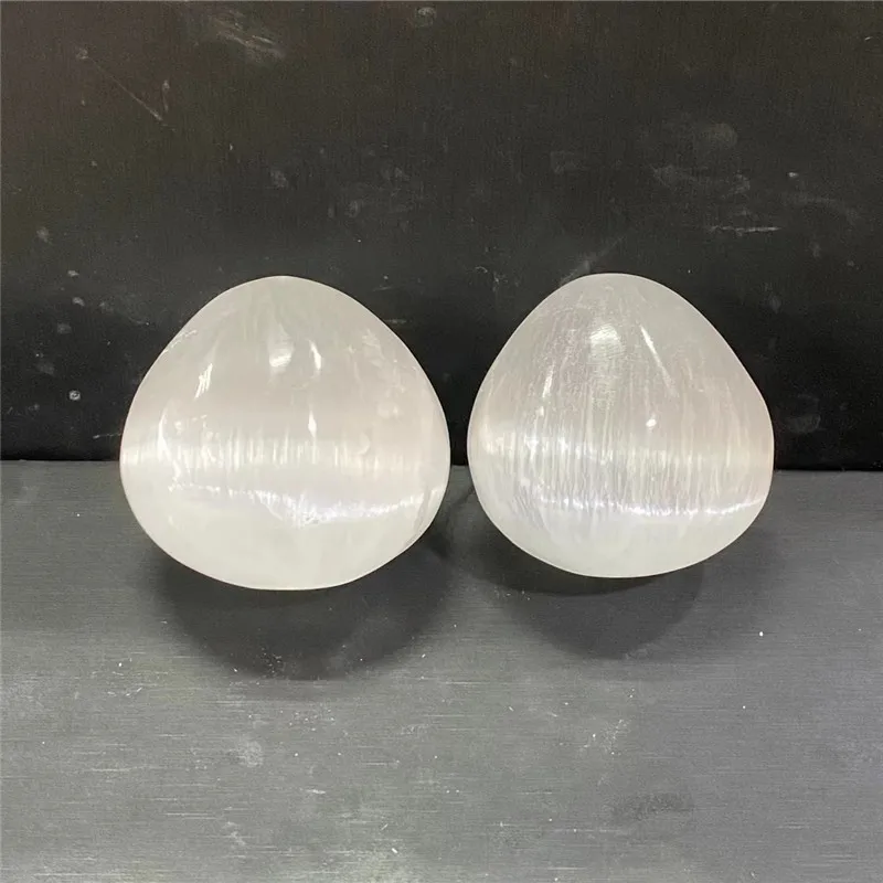 Natural White Selenite Eggs, Crystal Healing Gypsum, Palm Mineral, Raw Stone Crafts, Home Decor Ornaments, 5cm