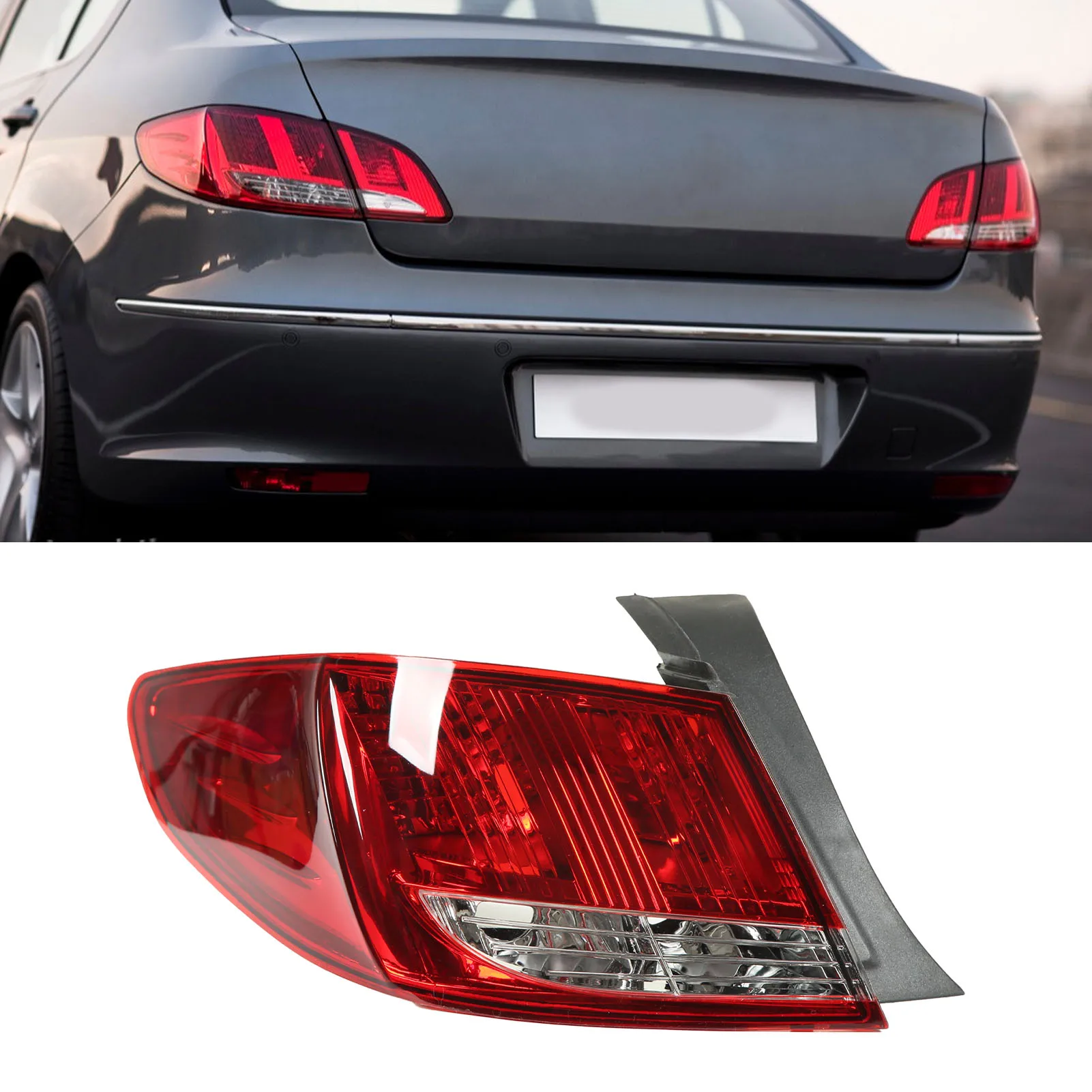 Car Tail Light Assembly 9671332180 Rear Brake Light Housing Cover Auto Accessories Replacement For Peugeot 408 2010‑2014