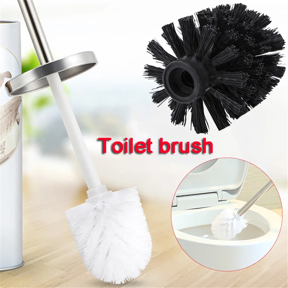 Universal Replacement Toilet Brush Head White Black Clean Spare Tools Home Bathroom Cleaning Accessories 80x90mm