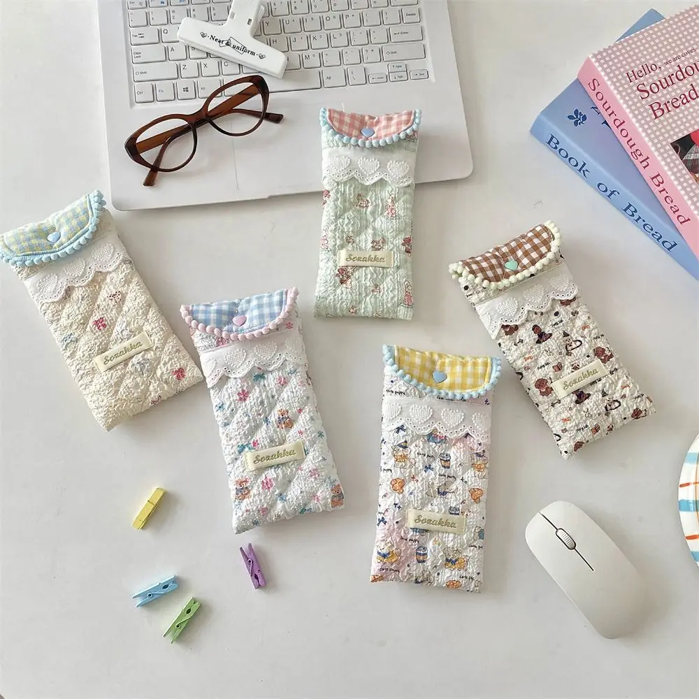 

Cartoon Pattern Glasses Storage Bag Anti Pressure with button Sunglasses Case Dustproof Gift Glasses Protective Cover Travel