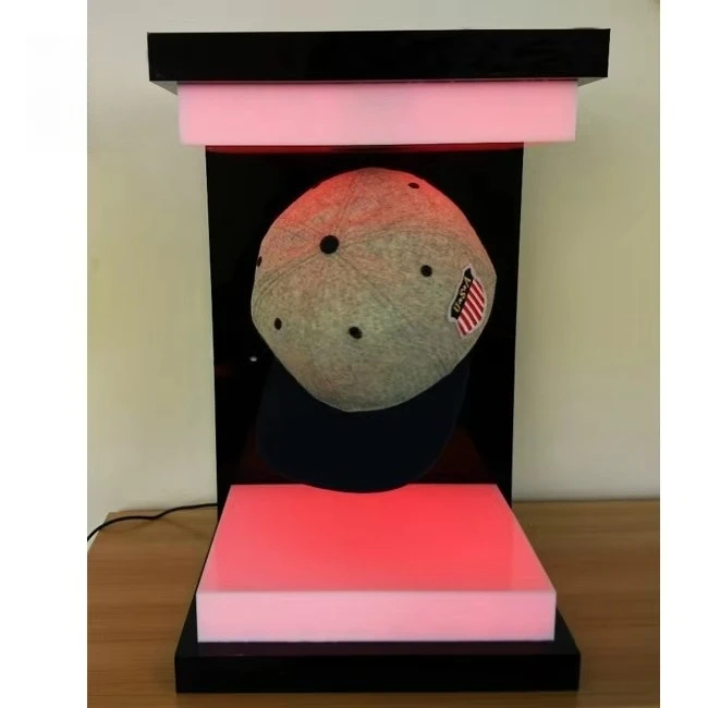 

Magnetic Levitation Magnet Floating Cap Display Stand With Led Light Color Changed
