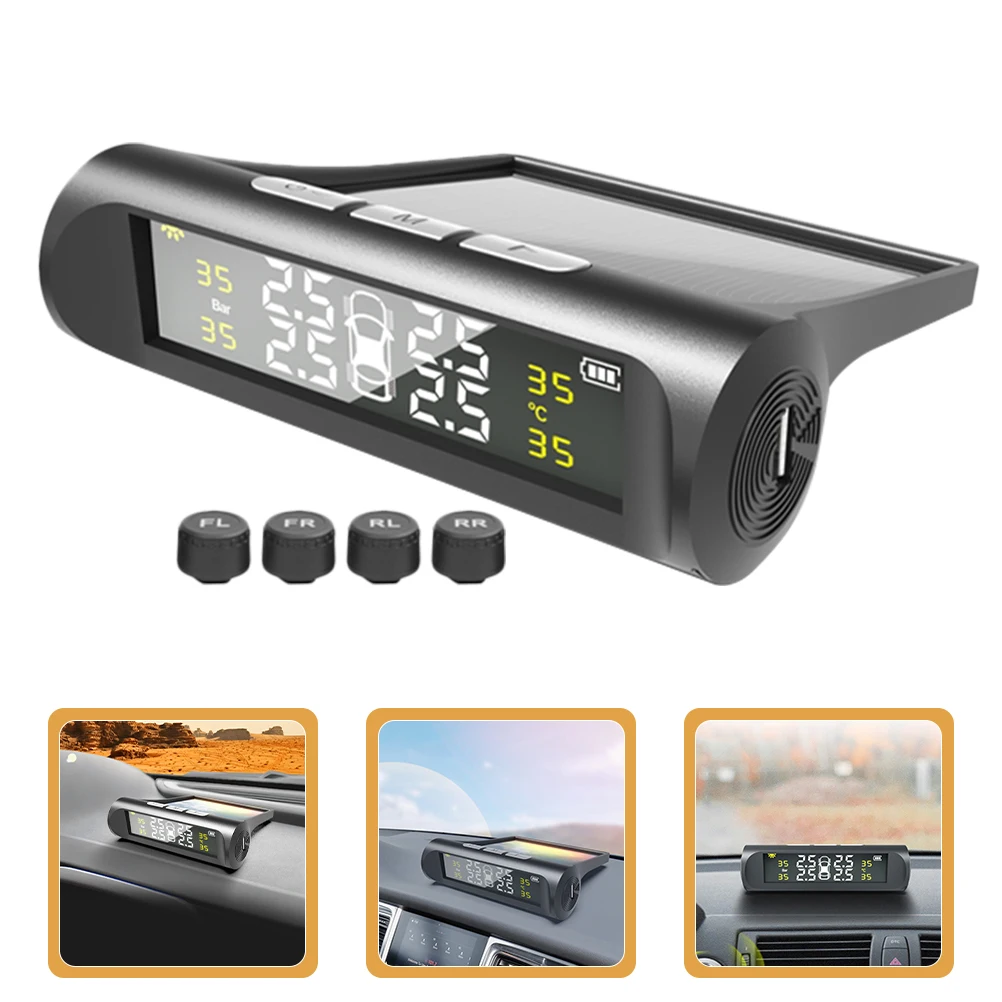 

Tire Pressure Monitor Automotive Sensors Monitoring Tool for Cars Gauges Motorcycle