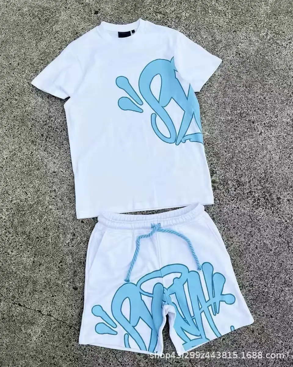 

Streetwear Hip-Hop Summer Set for Men and Women with Letter Prints, Loose Trendy Casual Sportswear Set