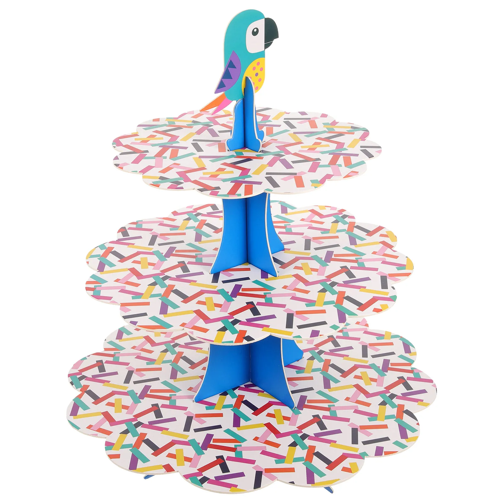 

Parrot Theme 3-Tier Cupcake Stand Cake Display Rack Dessert Tower For Party Wedding Banquet Reusable Serving Holder Easy