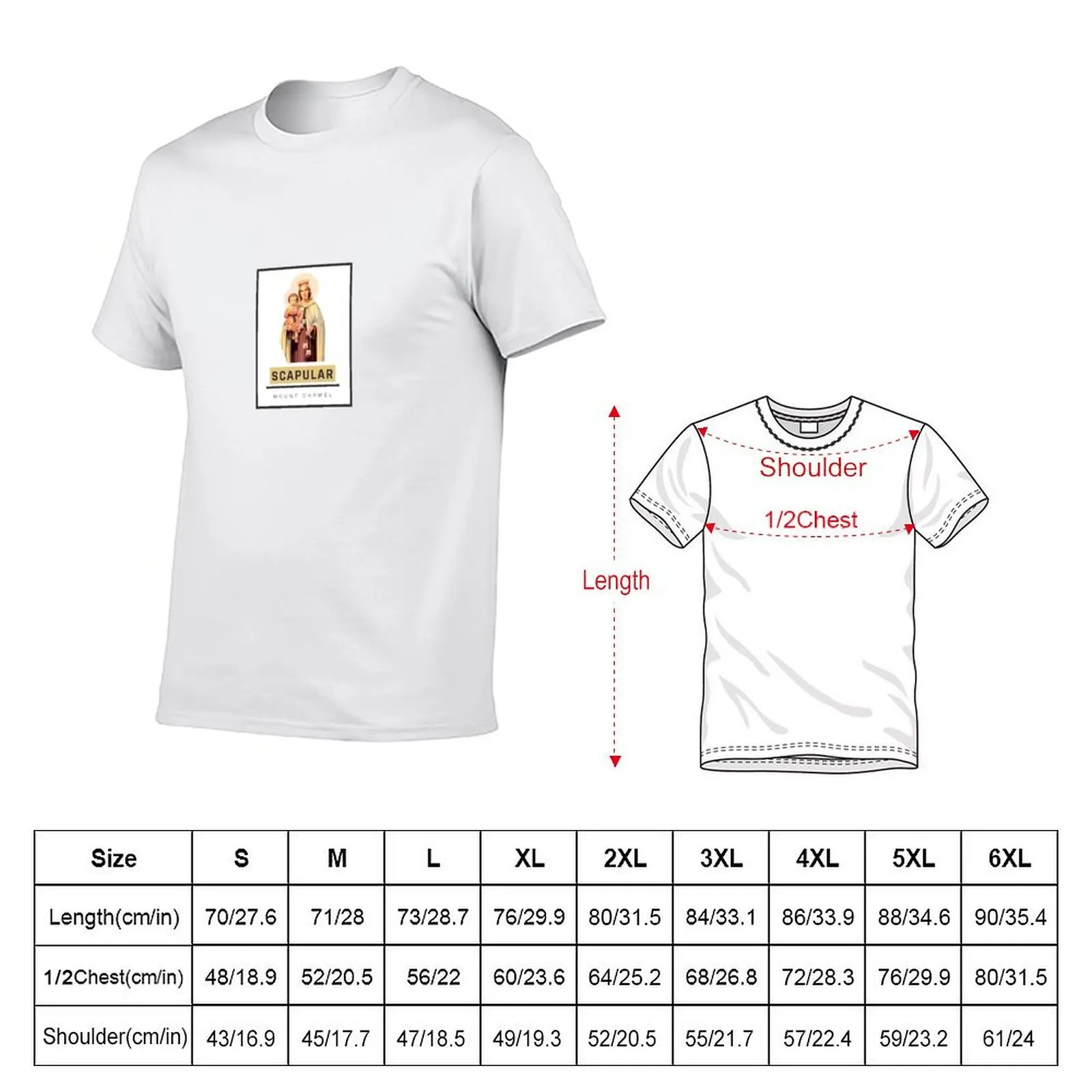 Our lady of mount carmel pray for us T-Shirt Outdoor Work Short Sleeve Top