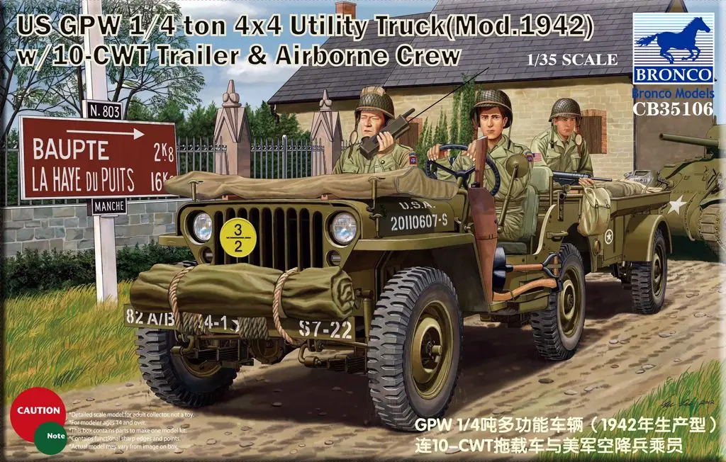 BRONCO CB35106 1/35 US GPW 1/4 ton 4x4 Utility Truck(Mod.1942) w/Crew