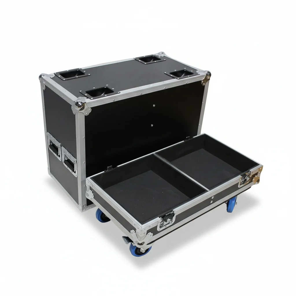 Estuche de Transporte ATA, Estuche de Aluminio y Madera Contrachapada Laminada, con Acolchado Interno para 2 Altavoces Yamaha DBR12, Estuche de Viaje Resistente