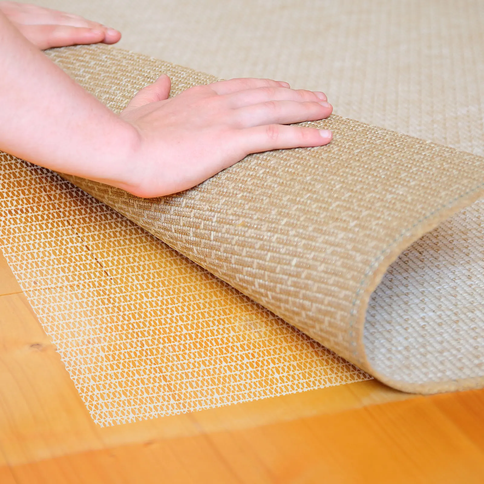 

Non Slip Pads for Hardwood Floors PVC Anti Curling Carpet Grippers Hold Rug in Place Area Rug Pad Floor Protection Grip