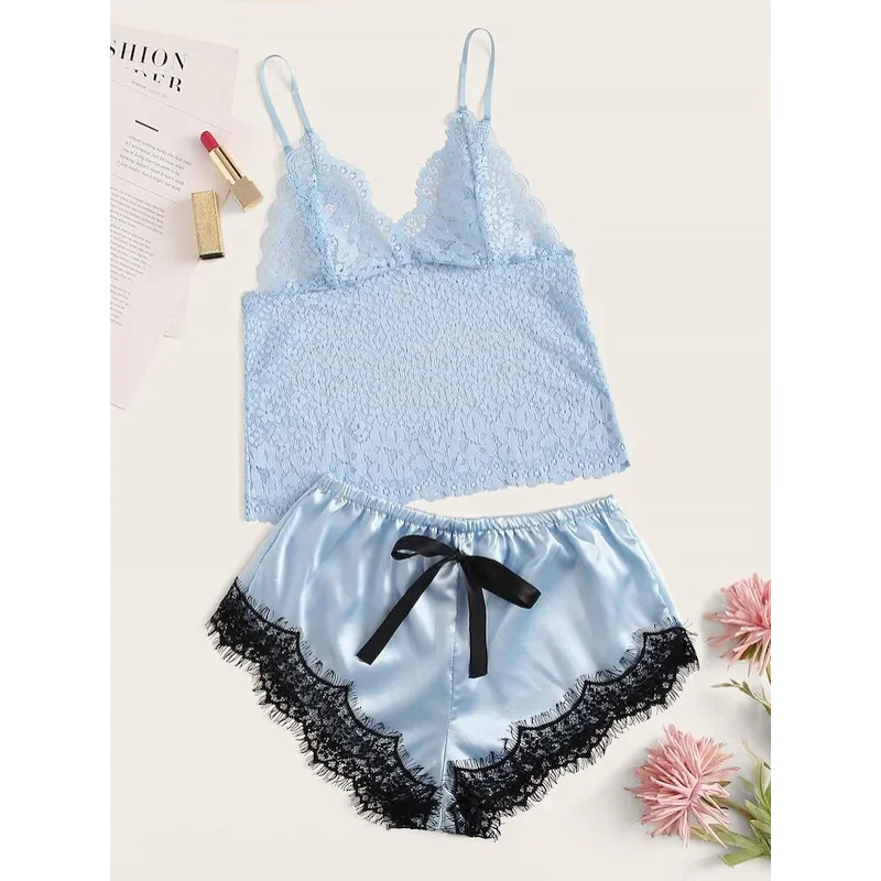 

Women's Two-Piece Blue Set with Straps and Hollow Design Wholesale