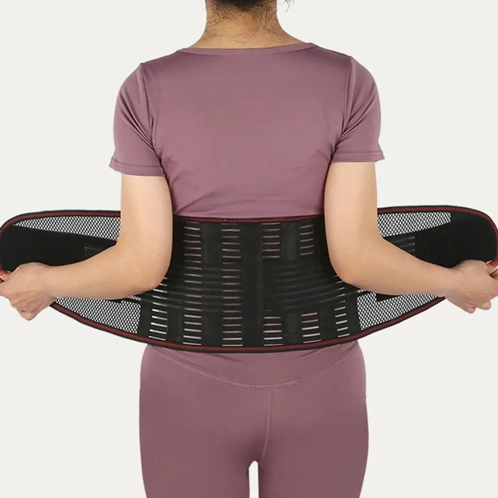Lumbar Support Belt Spine Support Corset Ergonomic Back Support Belt Breathable Waist Brace Adjustable for Work ﻿