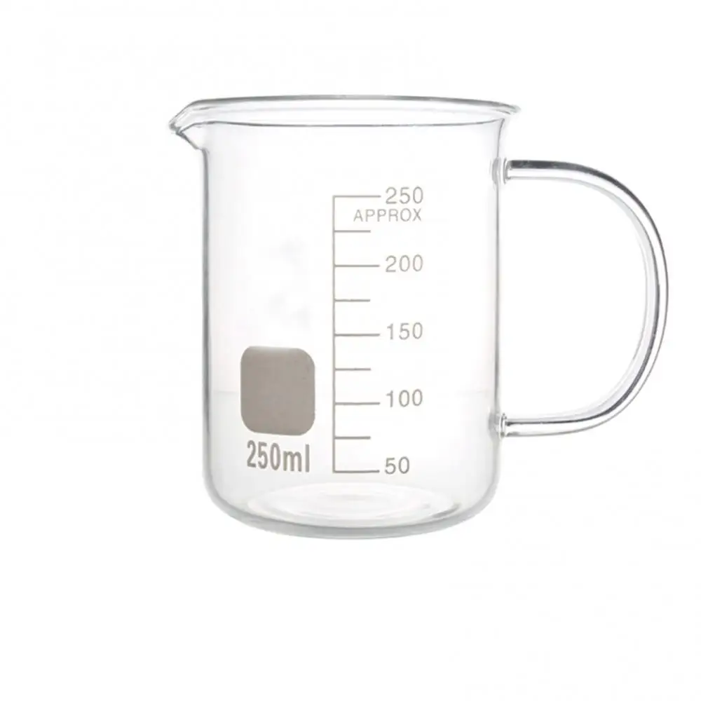 50/100/250/500 Beaker Glass Measuring Cup 1000ml Kitchen Lab Laboratory Flask High Temperature Resistant Glass Scale Beaker