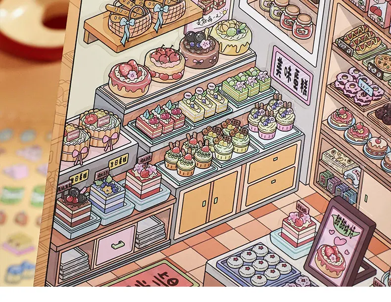 JIANQI 10in1 3D-Supermarktregal-Aufkleber, Buch, Album, Cartoon-Szene, DIY-Spielzeug, Spiel, Festival, Geburtstagsgeschenk für Kinder, Mädchen, Kinder – Detail 16