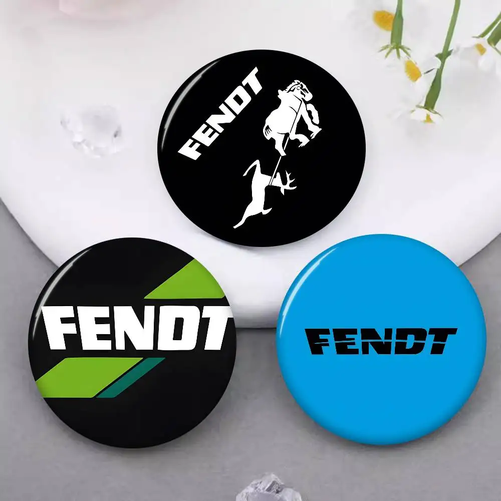 Farm Machinery F-Fendt Tinplate Pin Button Custom Anime Role Old-school Brooch Cartoon Collar Badge Jewelry Gift Fans