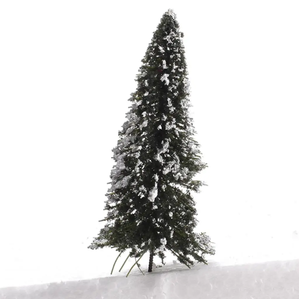 10pcs Scenery Landscape Cedar Trees White Powder Green Pine Model for Tabletop Train Decoration