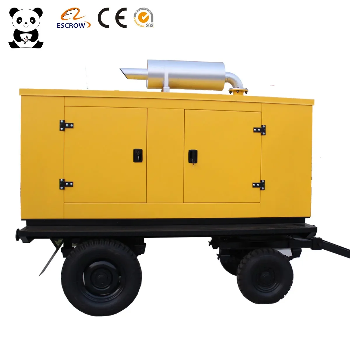 120KW/150KVA mobile trailer diesel generator silent genset movable electric start dynamo generator