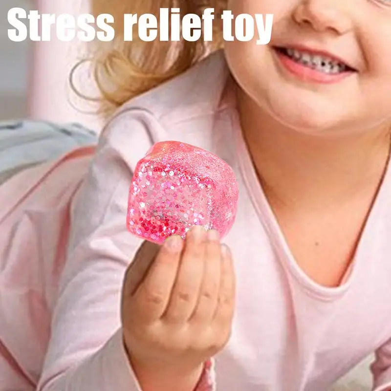 Cubo de juguete antiestrés para apretar, cubitos de hielo pequeños simulados, antiestrés, rebote lento, luz Polar, juguete de descompresión colorido para apretar