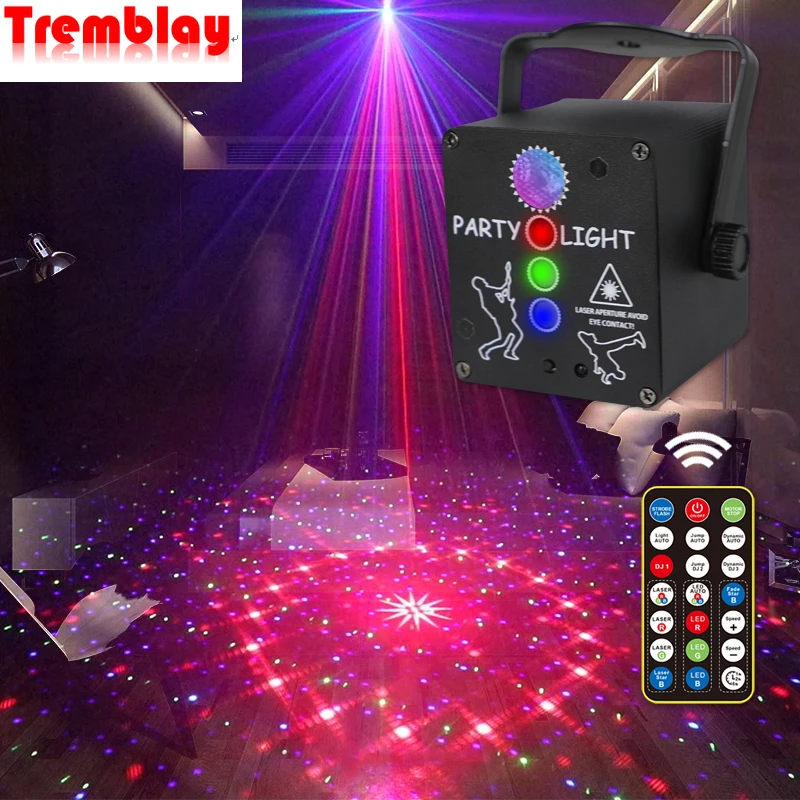 

Disco Light Starry Sky DJ LED Laser Projector Voice Control Sound Party Lights Hybrid Flashing for Home Family Decoration