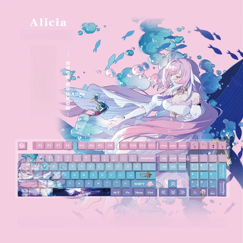 

Honkai Impact 3 Elysia Keycaps Animation Game anime Keyboard pbt Hot Sublimation Keycaps