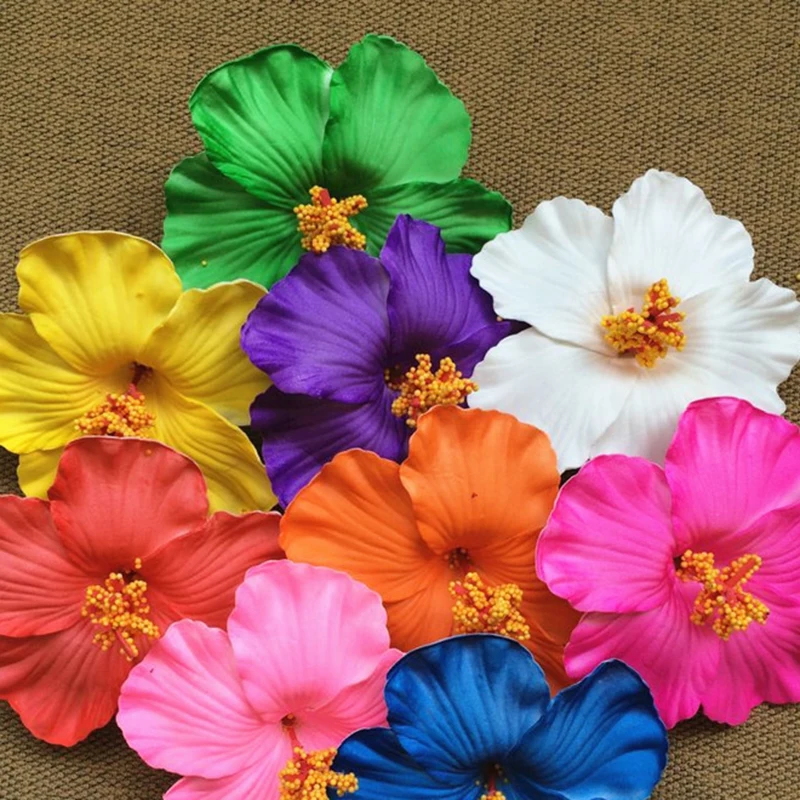 Foam Hawaiian Flower Hibiscus Bridal Hair Clip 9cm Hibiscus Rose Hair Clip Jewelry Hair Clip Flower hair clip head edge clip