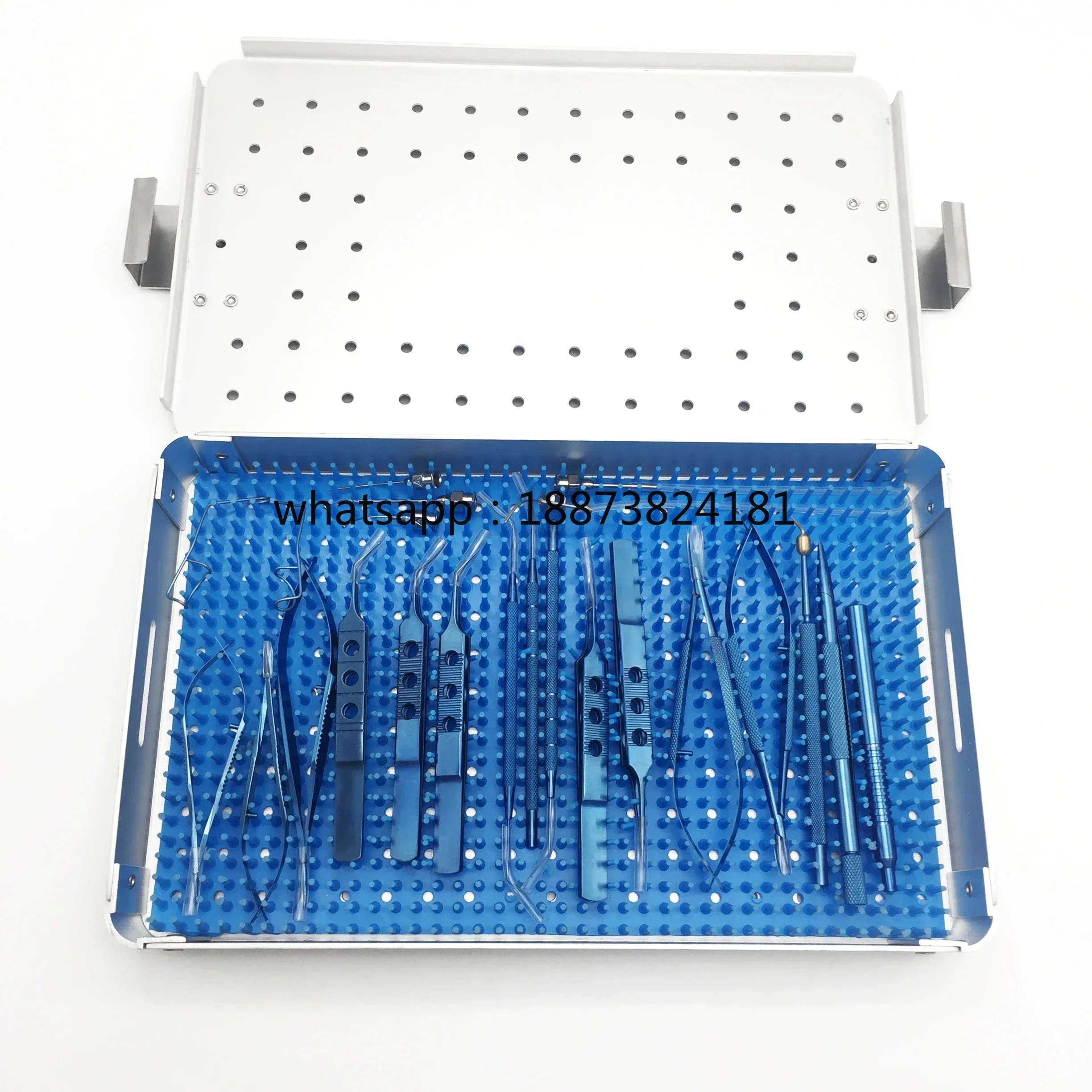 21pcs  Eye Ophthalmic Cataract Surgery Set With Sterilization Box For Ophthalmology Surgical  fast shipping