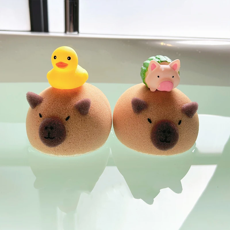 

Wash Blistering Capybara Bath Sponge Ball Body Exfoliate Household Shower Puff Cartoon Animal Bubble Sponges Baby Shower Brushes