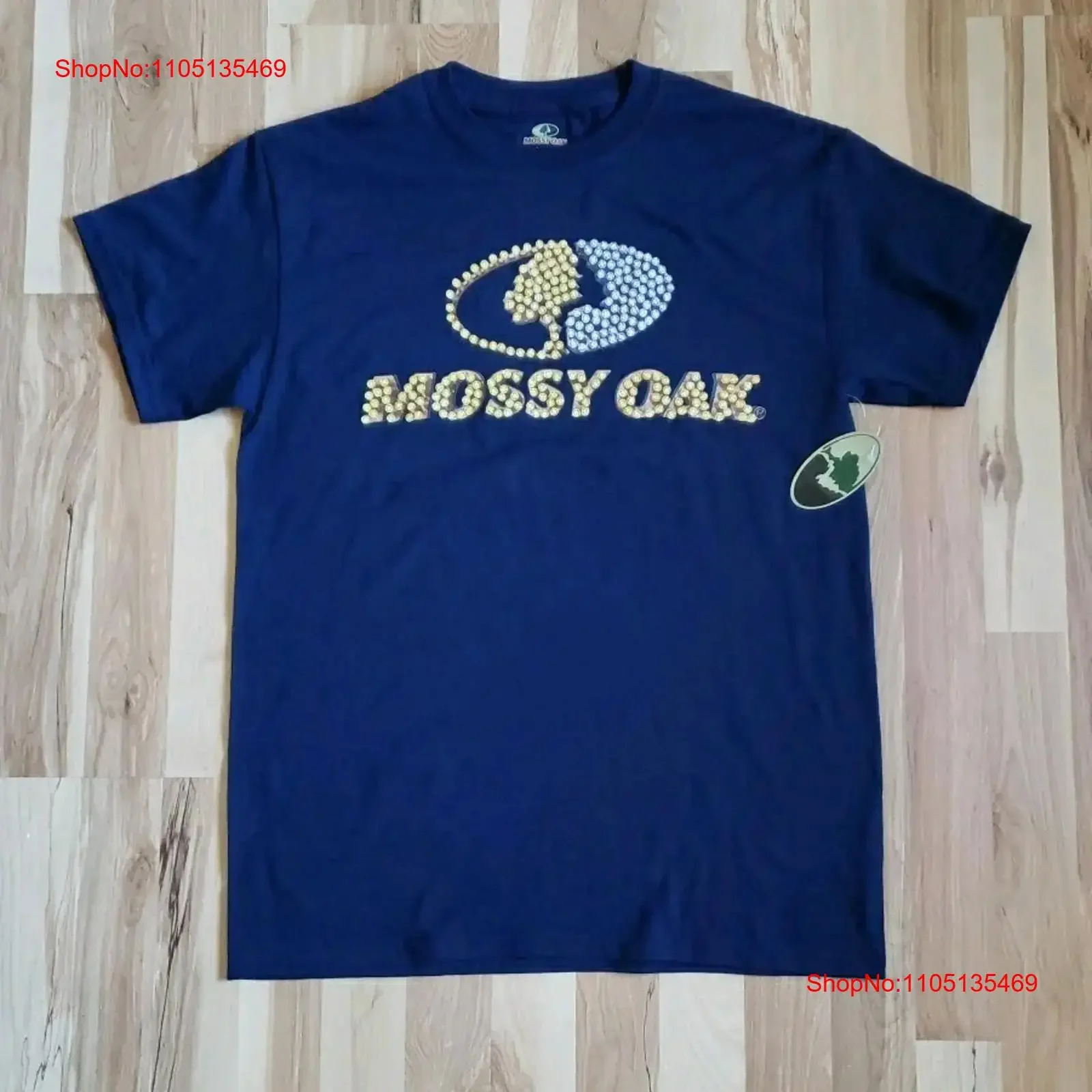 

Nwt Mossy Oak Men's T Shirt Blue Spell Out Logo Size Medium vintage Washed Soft streetwear Unisex fashion Top For Everyday Wear