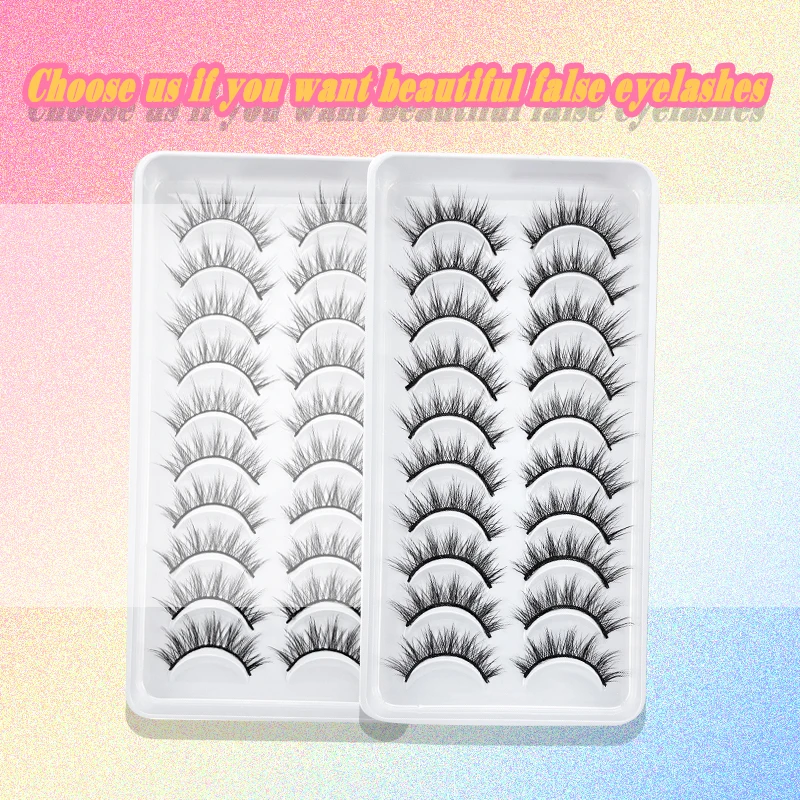 DEVOSERVICE Lashes 6/10Pairs Natural False Eyelashes 3D Mink Eyelashes Dramatic Eyelashes Makeup Eyelashes Wholesale Maquiagem