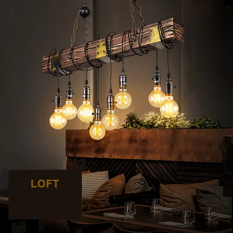 

Vintage Nostalgic Industrial Pendant Lights Loft American Country Personality Bar Cafe Restaurant Boat Like Wood Droplight