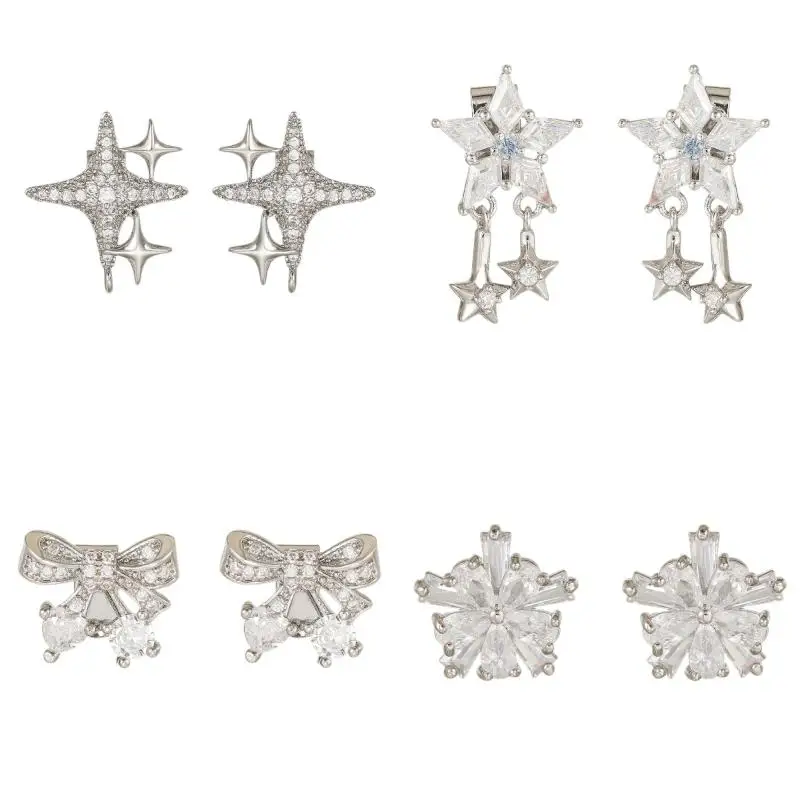 Zirconia Ear Clip 1Pair For Freeclip Earphone Clip Stylish Non Pierced Ear Jewelry Enhancements For Outdoor Activities