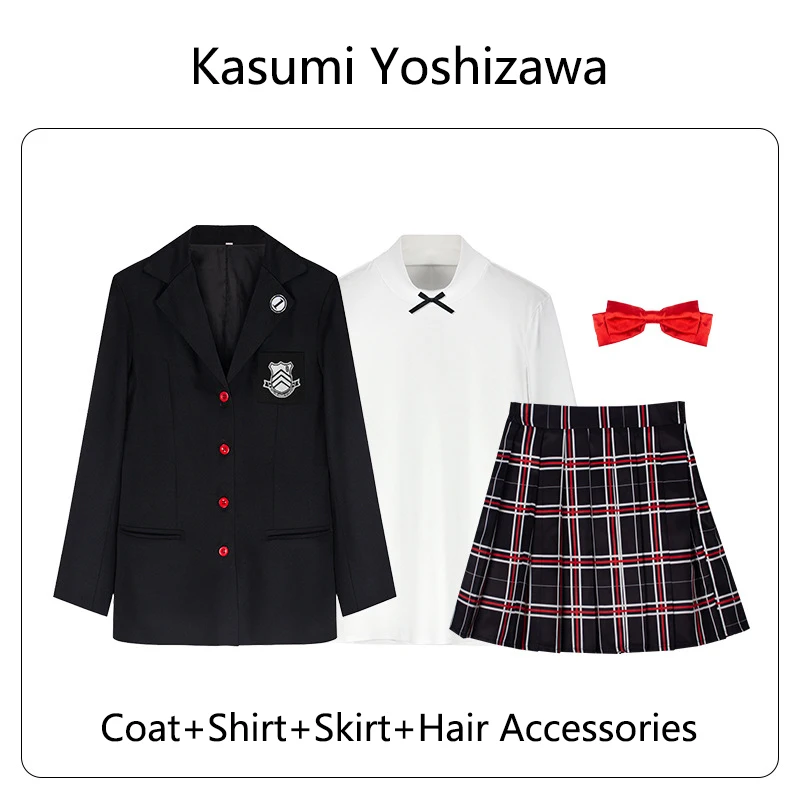 Amamiya Ren En Kasumi Yoshizawa Cosplay Kostuums School Uniform Spel P5 Outfits Halloween Carnaval Feest Dressing Voor Mannen Vrouwen