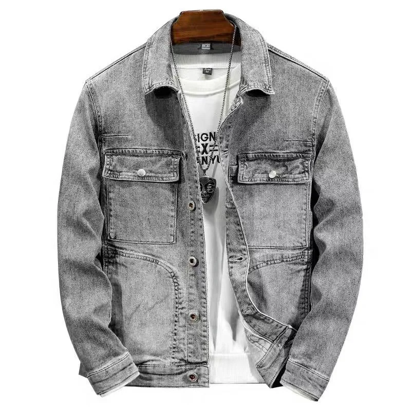 الربيع والخريف بدوره إلى أسفل طوق الرجال، جديد غسل خفيف تنوعا عارضة ملابس العمل #3