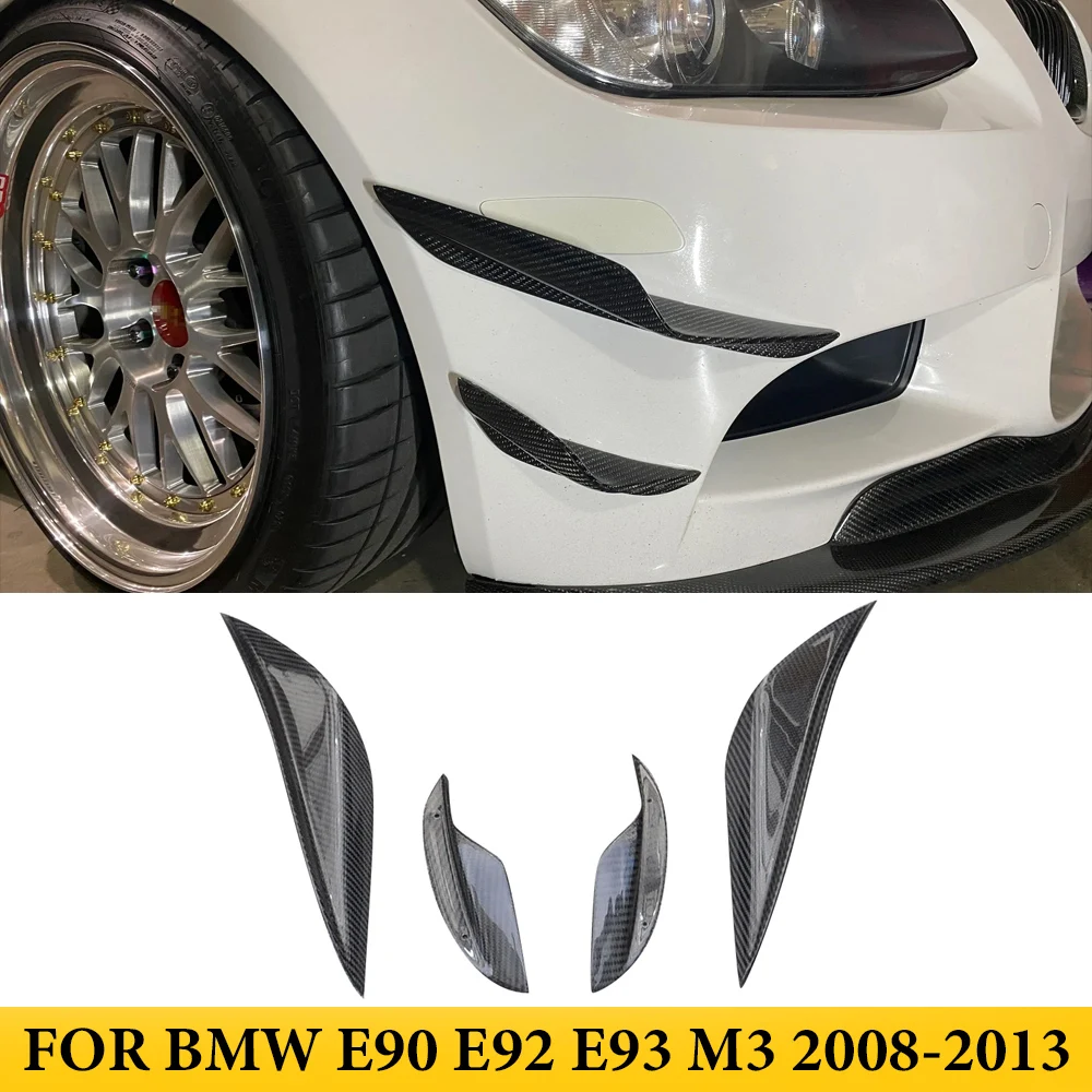 

For BMW 3 Series E90 E92 E93 M3 2008-2013 Carbon Fiber Front Bumper Splitters Carnards Fins Car Styling