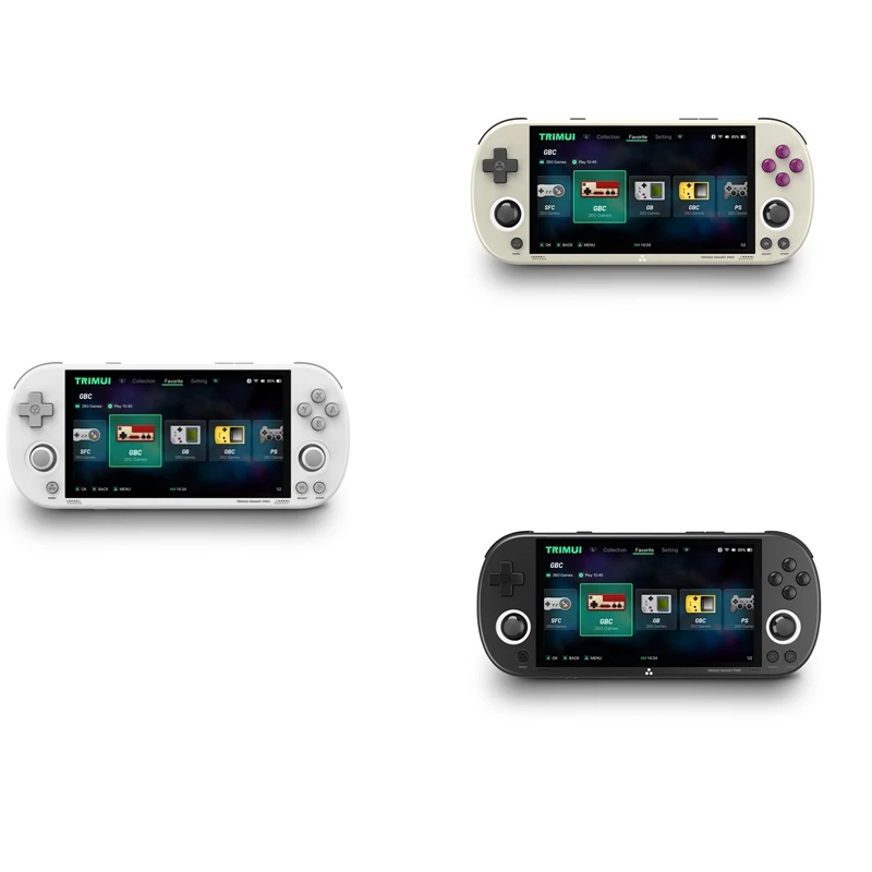 

TRIMUI Smart Pro Open Source Handheld Game Console Retro Arcade HD 4.96 Inch IPS Screen Game Console Linux System(White) Durable