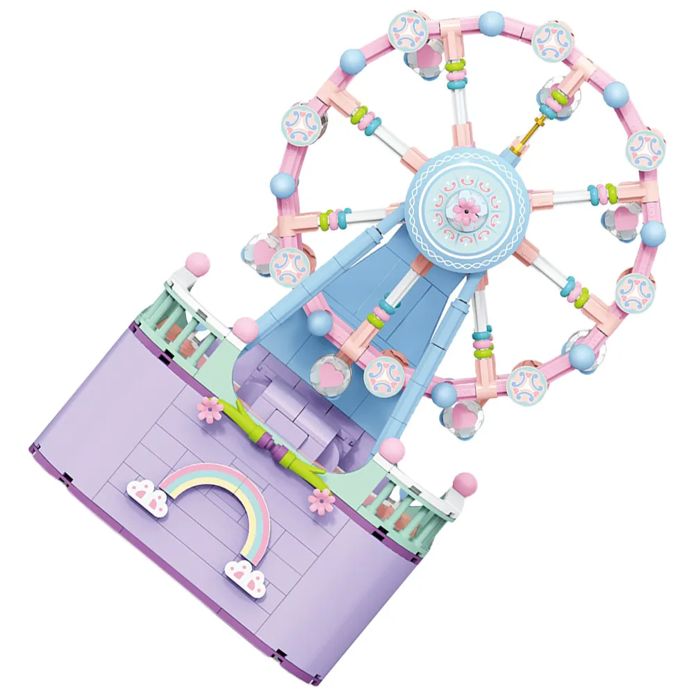 1Set Creative Ferris Wheel DIY Music Box Assembly Kit Develops Problem Solving Skills Auditory Stimulation Visual Appeal Gift
