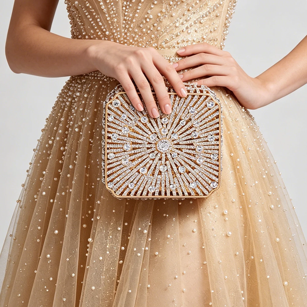 

Square White Clear Evening Bag Red/Blue/Green Rhinestone Handbags For Lady Purse Luxury Designer Crystal Purses Mini Clutches