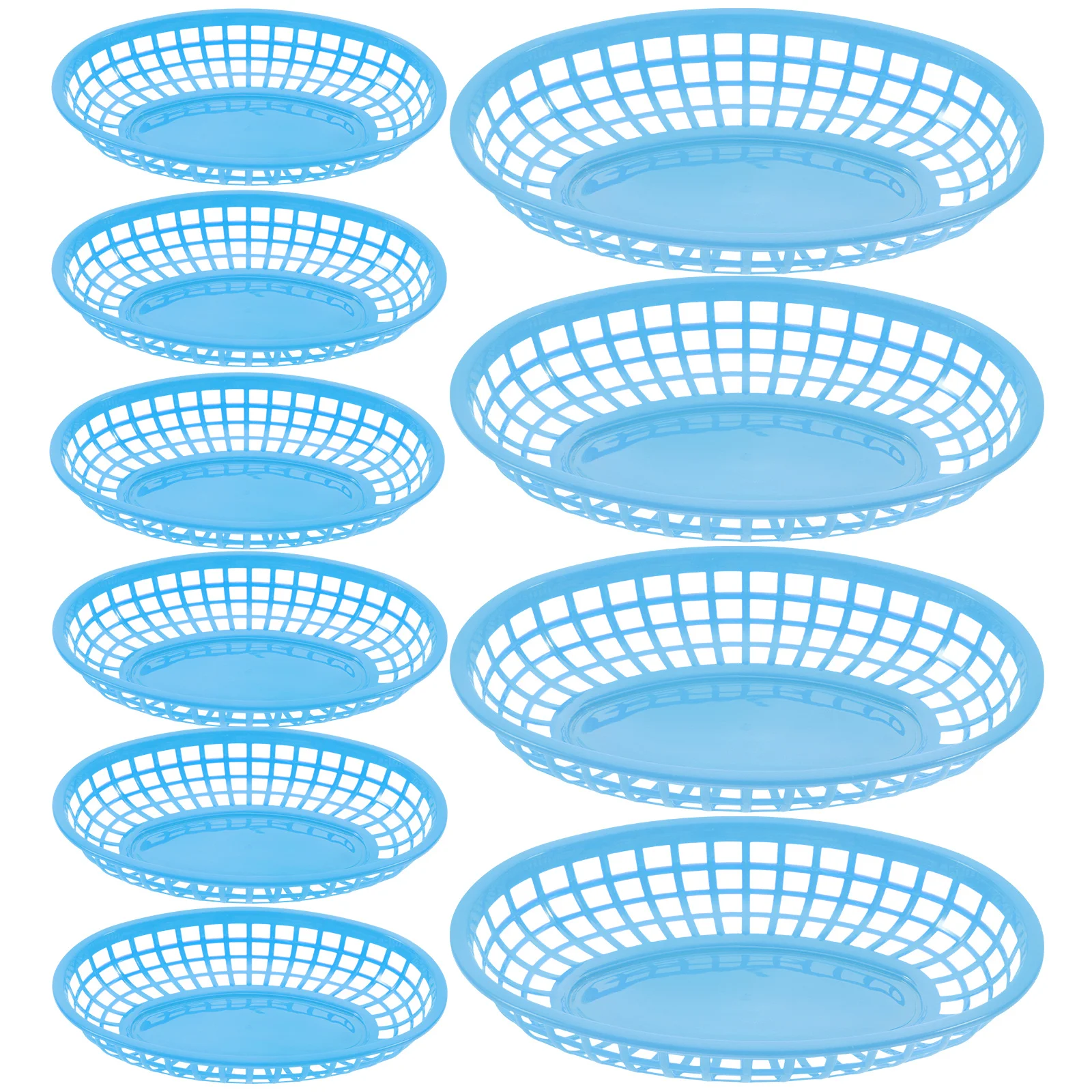 

12Pcs Snack Baskets Reusable Plastic Food Baskets for Home Kitchen Storage Fruit Vegetable Serving Plate Compact Convenient Fry