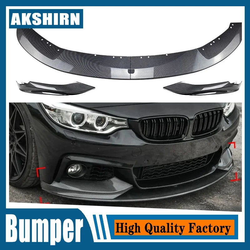 

Для BMW 4 серии F32 F33 F36 420i 430i 420d M440i 2014-2020 4 шт. передний бампер губа ABS глянцевый черный или углеродное волокно спойлер