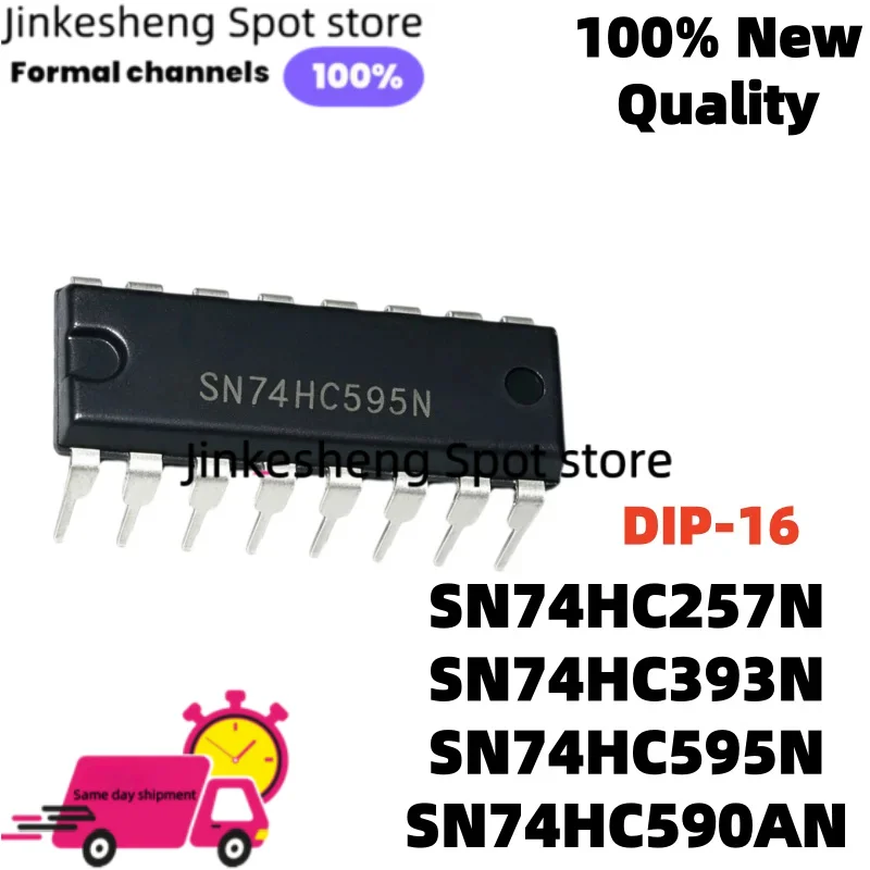New Original 10Uds 74HC257 74HC590 SN74HC595N SN74HC590AN DIP-16 SN74HC257N SN74HC393N 74HC590N 74HC393 Logic IC