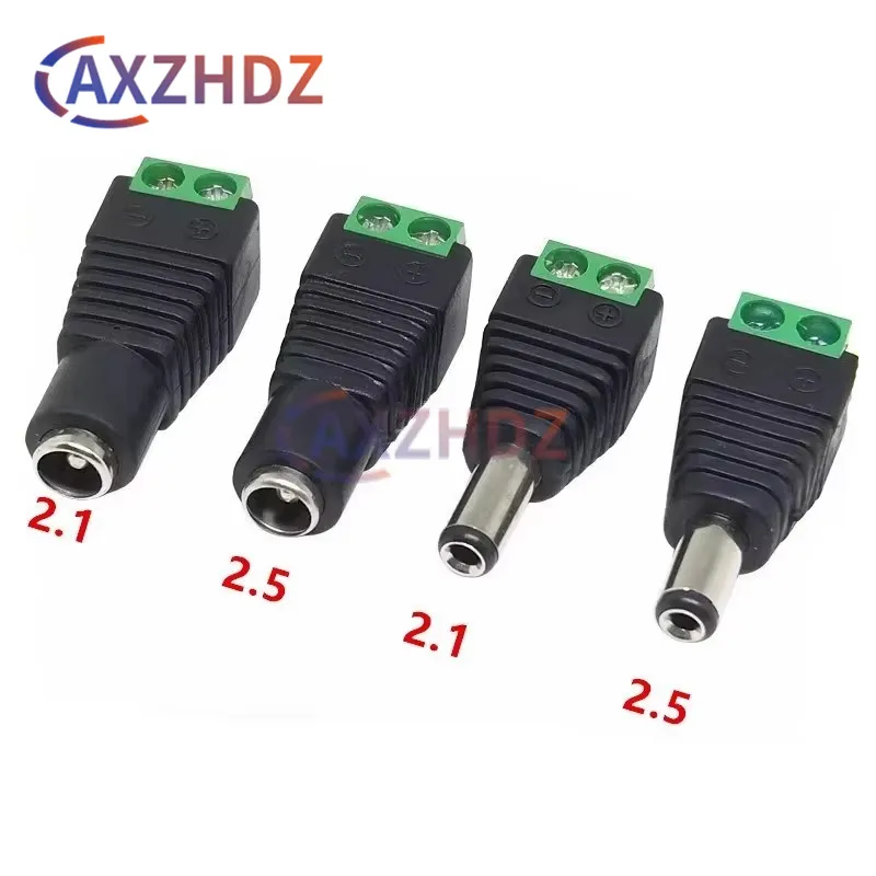 5PCS 12V for CCTV single color LED Light 5.5*2.5mm The socket 2.1 x 5.5mm DC Power Male Plug Jack Adapter Connector Plug