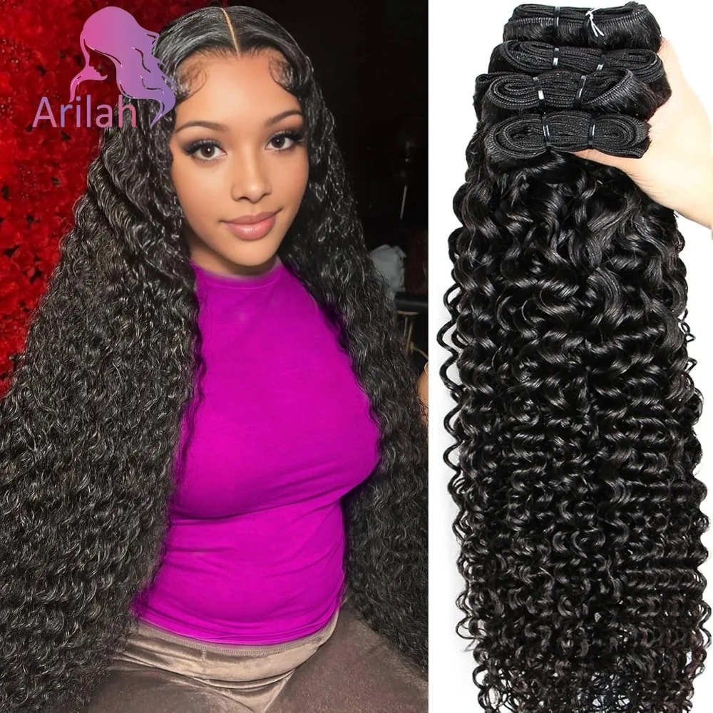 Extensiones de cabello humano 100%, mechones con ondas al agua sin procesar 12A, cabello humano tejido, extensiones de mechones de cabello rizado Maxine húmedo y ondulado