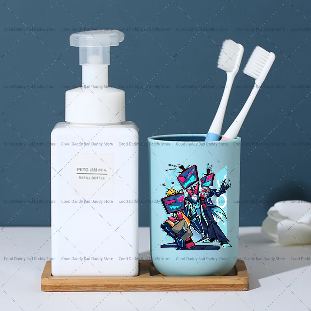 Anime Hazbin Hotels Vox Alastor Print Bathroom Tumblers for Kids Toothbrush Cup Bathroom Products Anti-drop PP Material Gifts