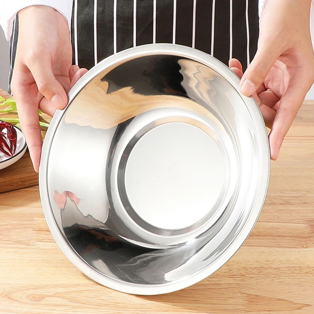 

5 Pcs Thickened Stainless Steel Soup Bowl Food Storage ganizer Serving Basin Kitchen Supplies for Salads Noodles Rice Seasoning