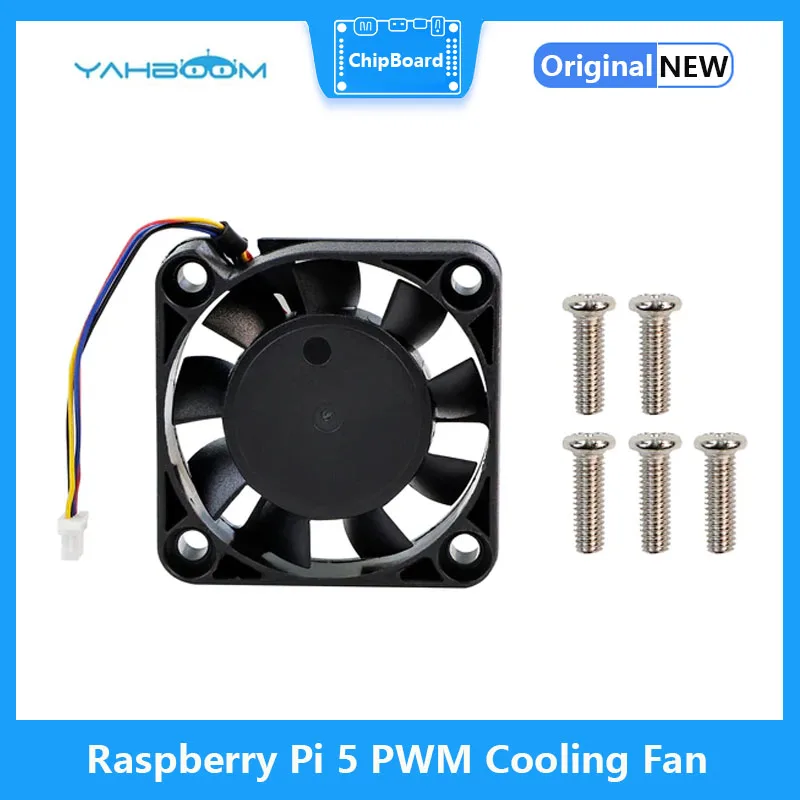 Raspberry Pi 5th Generation Pi5 PWM Cooling Fan Speed Regulation Cooling Large Size DIY Shell Silent Four-pin JST