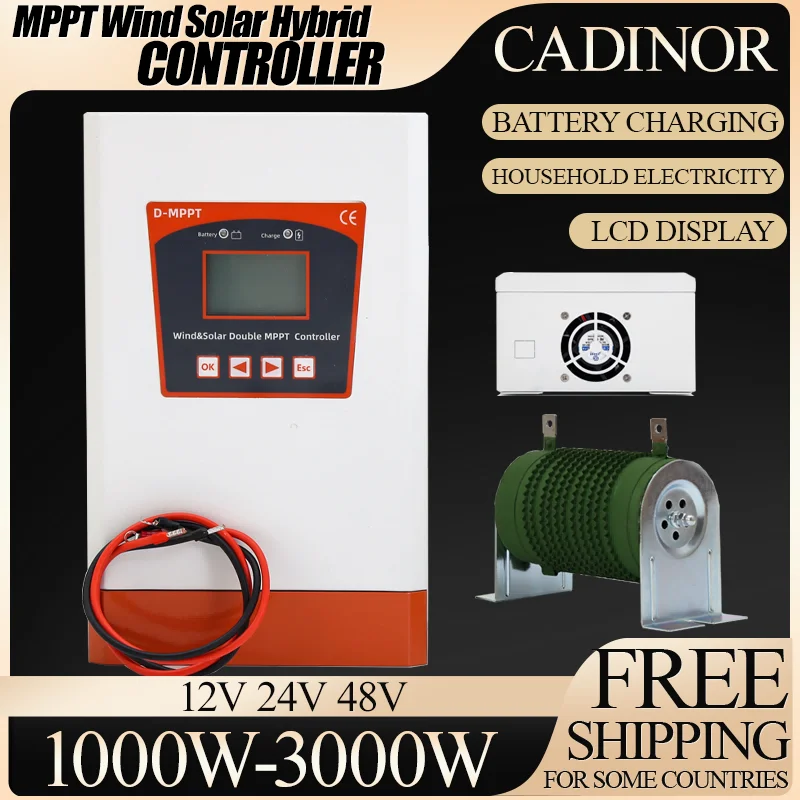 

1000W-15000W MPPT Wind Solar Hybrid Controller Regulator Automatic 12V/24V 48V Wind PV For Battery With Dump Load Resistor